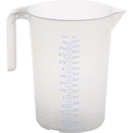 Pichet doseur 3000 ml polypropylène transparent D175xH238 mm poignée ouverte HÜN