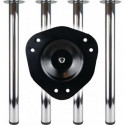 Set de pieds de table effet inox 80mm H.710mm
