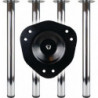 Set de pieds de table effet inox 80mm H.710mm