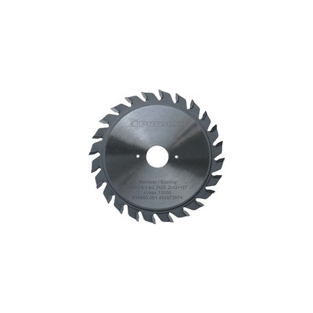 Lame p. scie circul. burinage préalable D. ext. 120 nbre. de dents 12+12 perçage 20 l. de coupe 2,8 - 3,6 mm carbure PROMAT