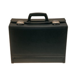 Trousse à outils l.390xP.185xH.310mm en cuir bovin noir rabattable deux côtés 22l Vol. PROMAT