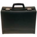 Trousse à outils l.390xP.185xH.310mm en cuir bovin noir rabattable deux côtés 22l Vol. PROMAT
