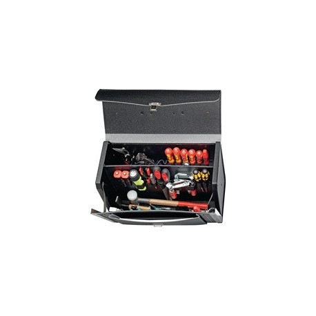 Trousse à outils l.470xP.338xH.210mm cuir industriel avec paroi milieu 33l Vol. av. poignée de transport PROMAT