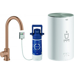 Robinet sur colonne GROHE et Boiler Red Mono 30085 M-Size C-sortie or rose vif geb.