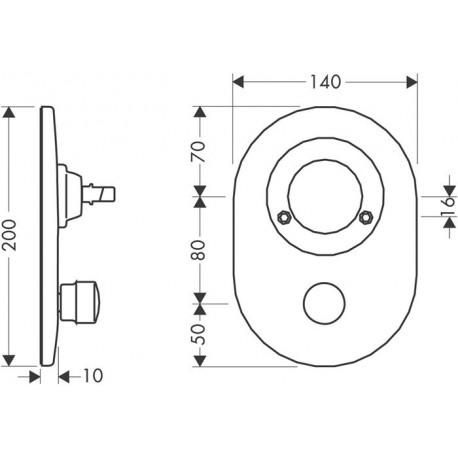 Kit de transformation pour mitigeur de bain à encastrer, écartement des trous 80 mm, chromé HANSGROHE