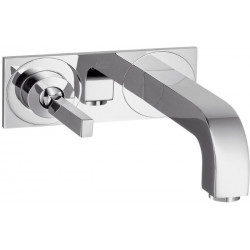 mitigeur lavabo encastréavec plaque et bec 225 mm, bonde à écoul. libre chromé 