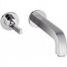 mitigeur lavabo encastré av rosaces et bec 225 mm, bonde à écoulement libre chromé 