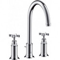 Mélongeur lavabo 3 trou savec tirette et vidage chroméé