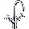 Mélongeur lavabo 160 pour petite vasqueavec tirette et vidage chroméé