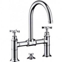 Mélongeur lavabo 220 à pontavec tirette et vidage chroméé
