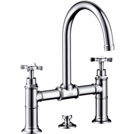 Mélongeur lavabo 220 à pontavec tirette et vidage chroméé