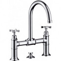 Mélongeur lavabo 220 à pontavec tirette et vidage chroméé