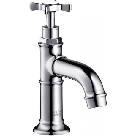 Robinet lave-mains eau froide sans tirette ni vidage nickel brossé