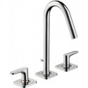 Mélongeur lavabo 160 3 trou s poignées manettesavec tirette et vidage chroméé