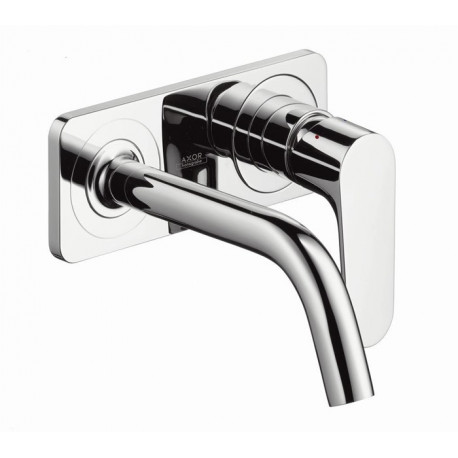 mitigeur lavabo encastréavec plaque, bec 167 mm, bonde à écoulement libre chromé 