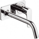 mitigeur lavabo encastréavec plaque, bec 227 mm, bonde à écoulement libre chromé 