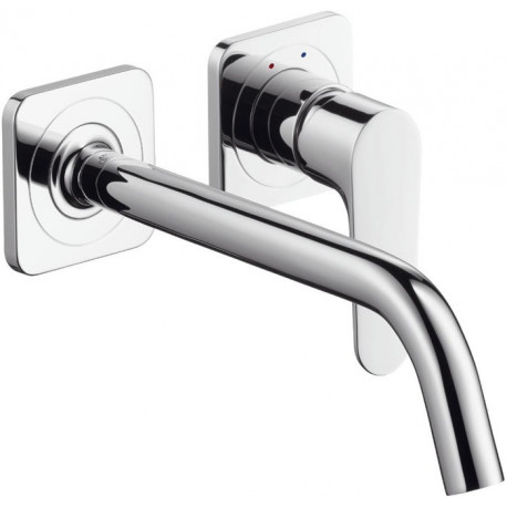 mitigeur lavabo encastréavec rosaces, bec 227 mm, bonde à écoulement libre chromé 
