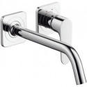 mitigeur lavabo encastréavec rosaces, bec 227 mm, bonde à écoulement libre chromé 
