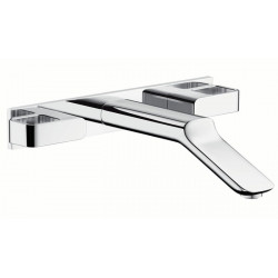 Set finition mél lavabo 3 trou s mural bec 228 mm, bonde écoulement libre, chroméé
