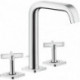 Mélongeur lavabo 170 3 trou savec rosacesavec tirette et vidage chroméé
