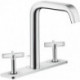 Mélongeur lavabo 170 3 trou savec plaqueavec tirette et vidage chroméé