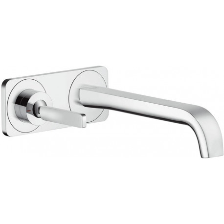 mitigeur lavabo encastré 220mmavec plaque, bonde à écoulement libre chroméé