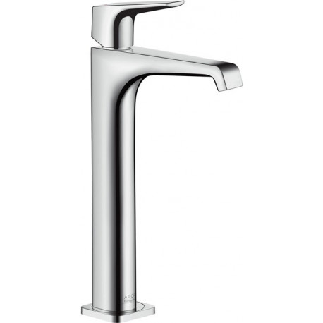 avec lav 250 surélevé, poignée levier p vasque libre, bonde écoulement libre chromé 