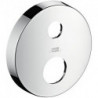 Rosace ronde 33 mm pour robinetterie encastrée 2 trou s nickel brossé