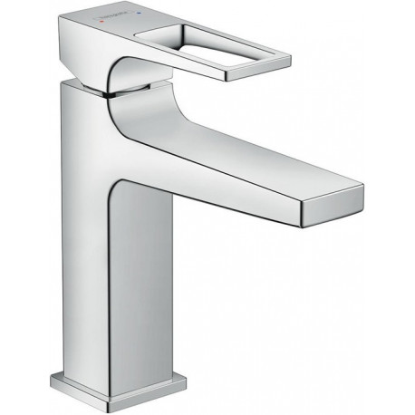 Mitigeur de lavabo 110 poignée étrier, avec tirette et vidage chromé
