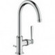 mitigeur lavabo 210avec tirette et vidage nickel brossé