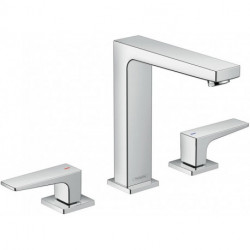 Mélongeur de lavabo 160, 3 trou s poignées manettes, bonde Push-Open chromé 