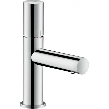 mitigeur lavabo 80, poignée zéro, bonde à écoulement libre nickel brossé