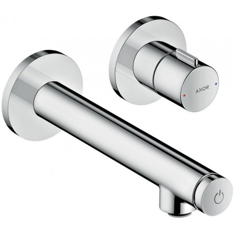 mitigeur lavabo Select encastré mural, bonde à écoulement libre nickel brossé