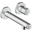 mitigeur lavabo Select encastré mural, bonde à écoulement libre nickel brossé
