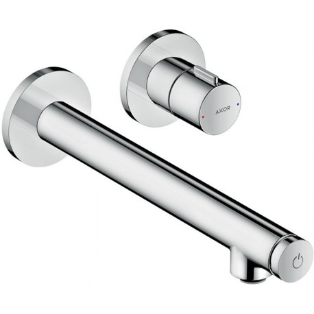 mitigeur lavabo Select encastré mural, bonde à écoulement libre nickel brossé