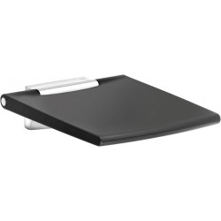 Siège rabattable siège PLAN CARE 450 mm aluminium anodisé argent / noir-gris KEUCO