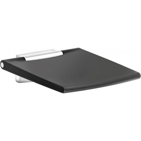 Siège rabattable siège PLAN CARE 450 mm aluminium anodisé argent / noir-gris KEUCO