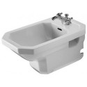 Bidet mural 1930avec trop plein plage de robinettrie 360x580mm 1 trou de robinetterie blanc
