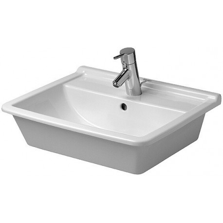 Lavabo à encastrer DURAVIT STARCK 3avec trop plein plage de robinettrie 560x460mm 1 trou de robinetterie blanc