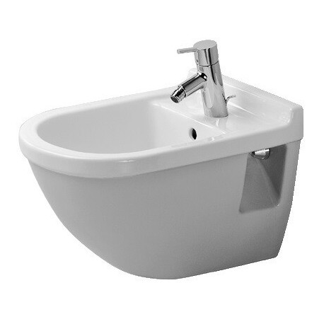 Bidet mural STARCK 3avec trop plein plage de robinettrie 360x540mm 1 trou de robinetterie blanc