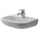 Lave-mains Duravit D-CODE MED sans trop pleinavec plage de robinettrie 450x340mm 1 trou de robinetterie blanc