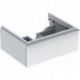 Meuble bas pour lavabo Geberit iCon, avec un tiroir: Largeur 59.5cm, Hauteur 24cm, Profondeur 47.7cm, Blanc / Laqué ultra-brillant