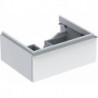 Meuble bas pour lavabo Geberit iCon, avec un tiroir: Largeur 59.5cm, Hauteur 24cm, Profondeur 47.7cm, Blanc / Laqué ultra-brillant