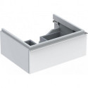 Meuble bas pour lavabo Geberit iCon,avec un tiroir: Largeur 74cm, Hauteur 24cm, Profondeur 47.7cm, Blanc / Laqué ultra-brillant