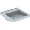 Lavabo Geberit Renova Comfort Square, adapté PMR, 55x52.5cm, sans troude robinetterie, sans trop-plein, Blanc