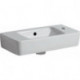 Lave-mains Geberit Renova Compact, avec plage de dépose, Blanc, 50x15x25cm, trou de robinetterie à droite, Plage de dépose à gauche