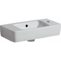 Lave-mains Geberit Renova Compact, avec plage de dépose, Blanc, 50x15x25cm, trou de robinetterie à droite, Plage de dépose à gauche
