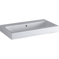Lavabo Geberit iCon, 75x48.5cm, sans troude robinetterie, Blanc