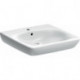 Lavabo Geberit Renova Comfort, adapté PMR, 55x55cm, troude robinetterie au centre, Blanc