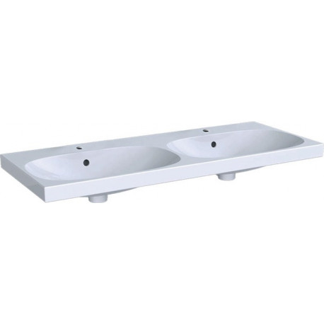 Lavabo double ACANTO 1200x480mm m 2x HLavec trop plein blanc m KeraTect